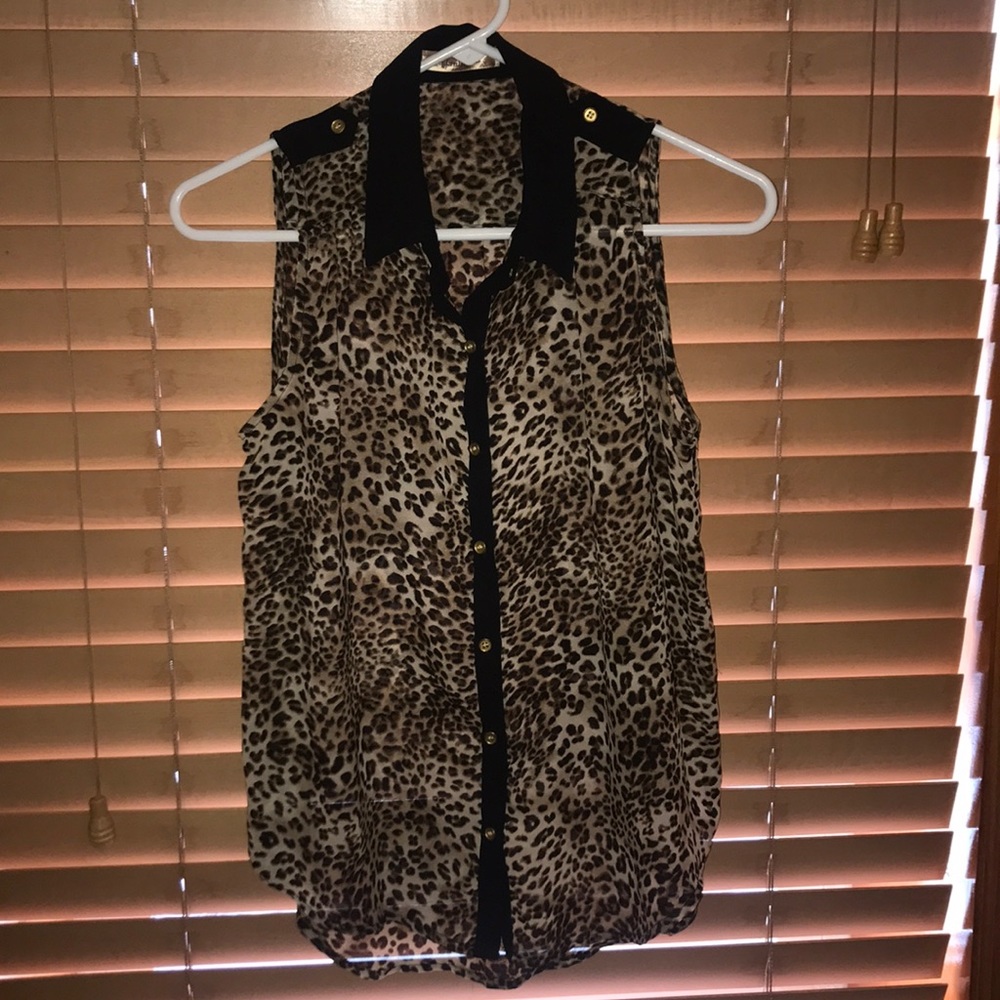 Leopard Tank Blouse